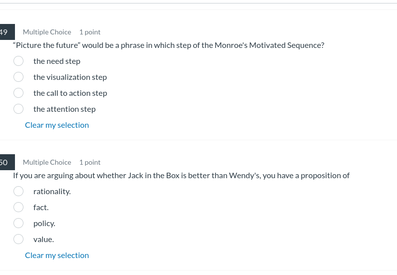 answer Multiple Choice 1 point \"Picture the