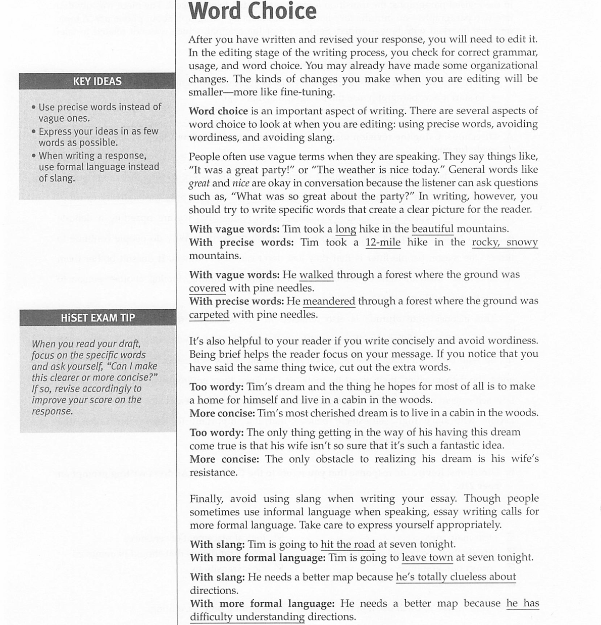 (A @ D] e Use precise words instead of vague