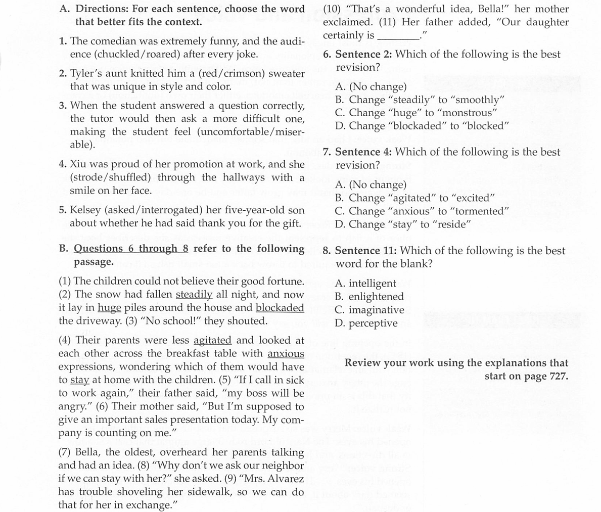 (A @ D] e Use precise words instead of vague