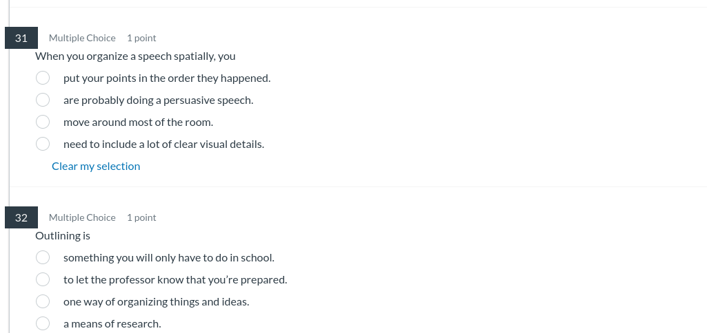answer il Multiple Choice 1 point When you