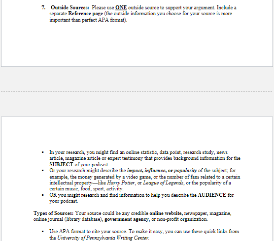 I need help with this assignment maybe a podcast