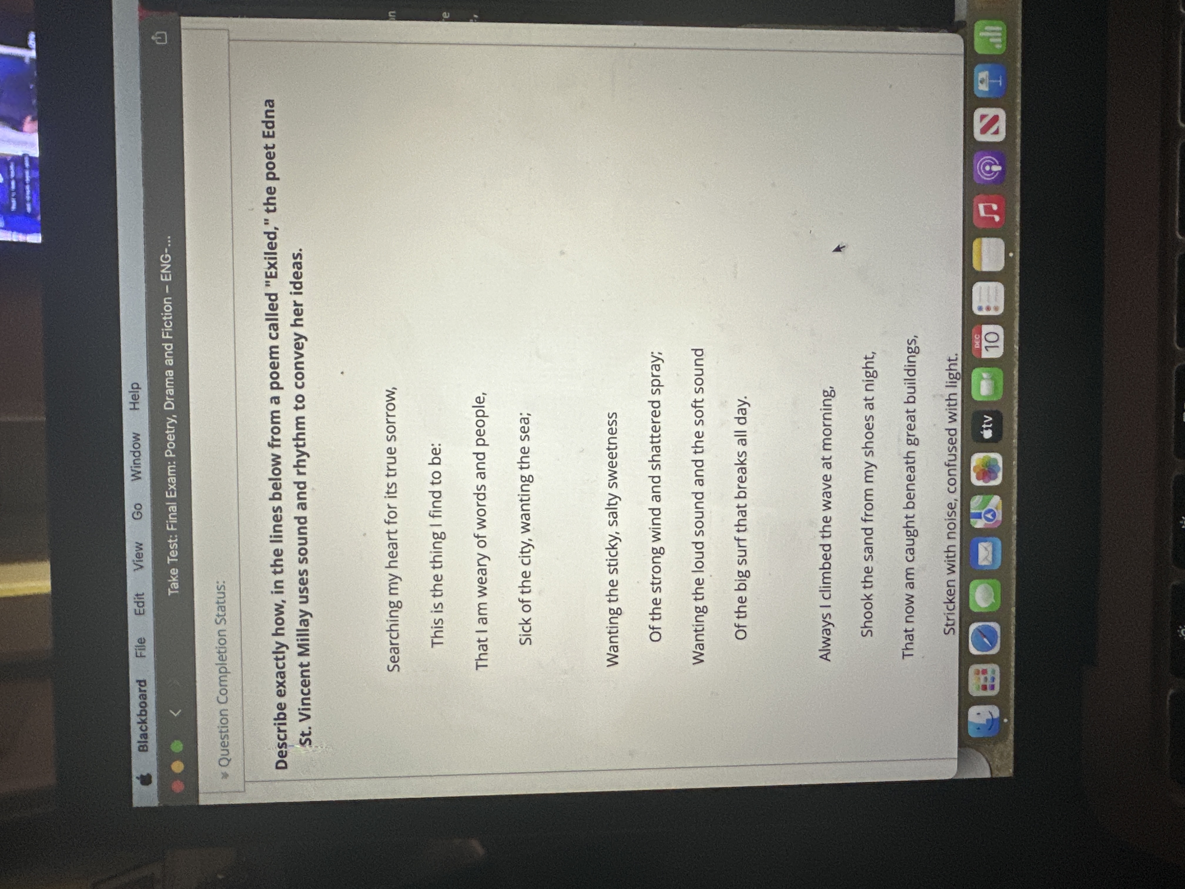 Answer Blackboard File Edit V View Go Window Help