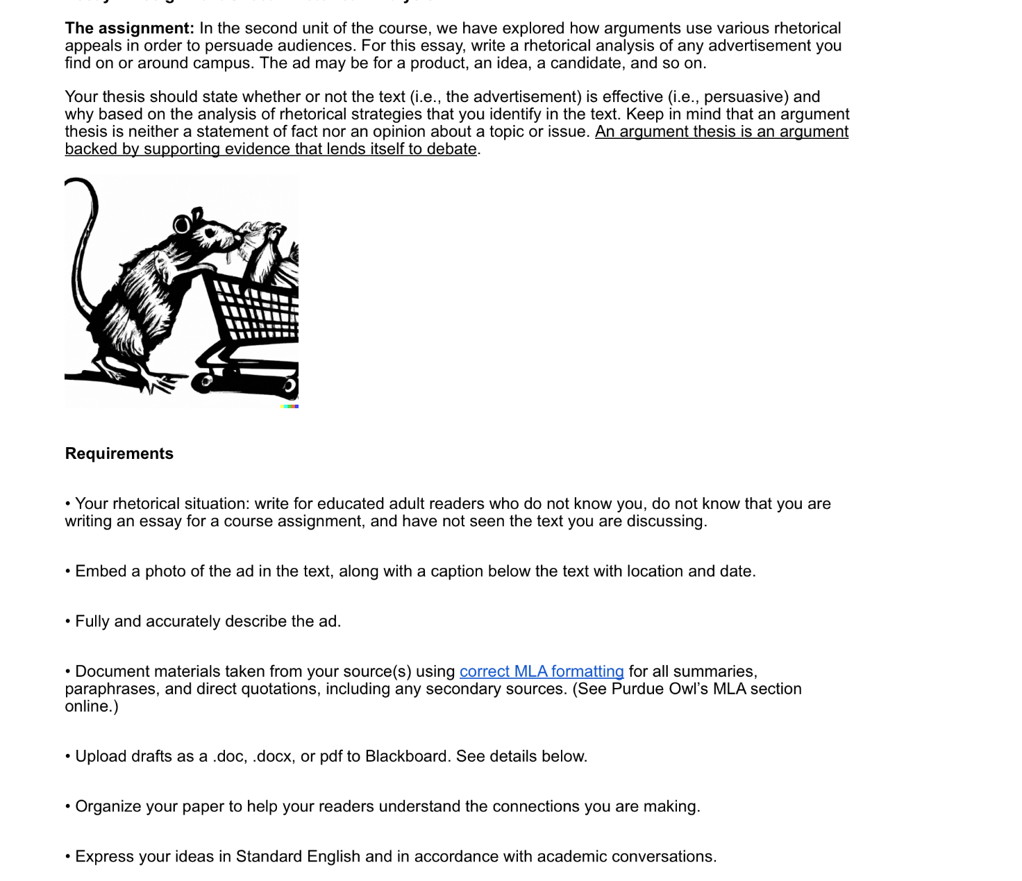 - -~ - The assignment: In the second unit of the