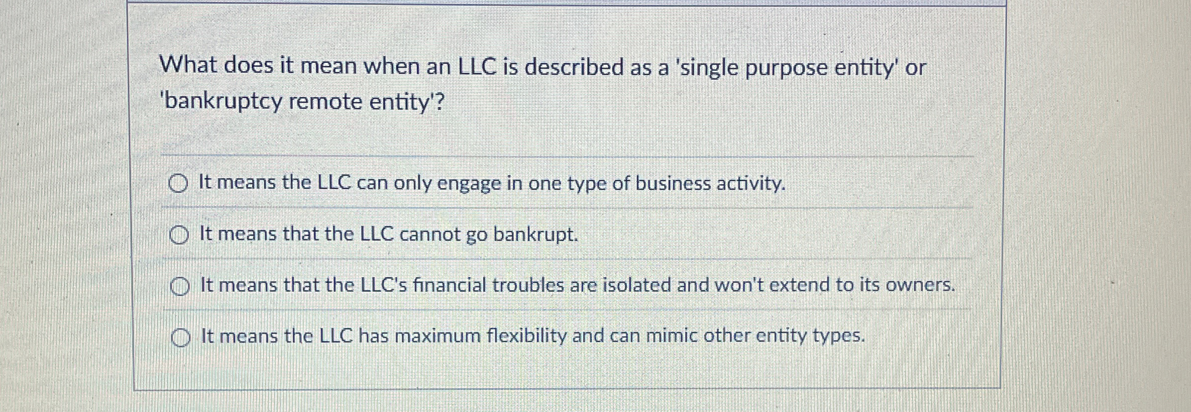 What does it mean when an LLC is described as a