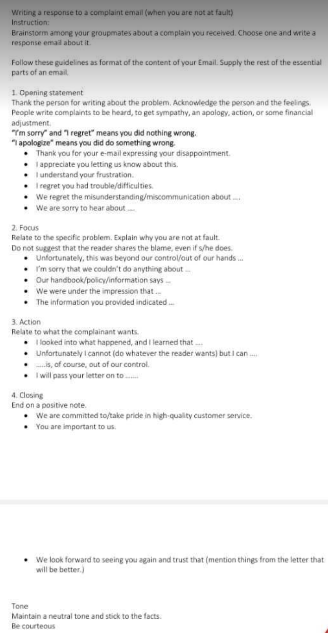 Kindly make a complaint email, in the same