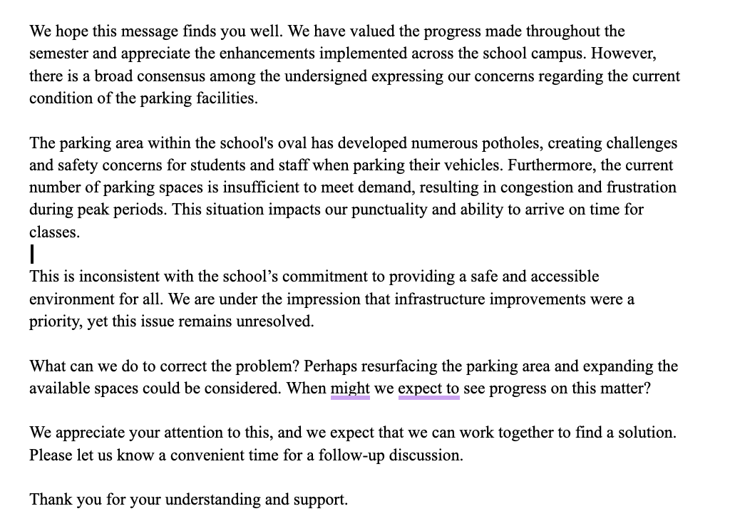 Kindly make a complaint email, in the same