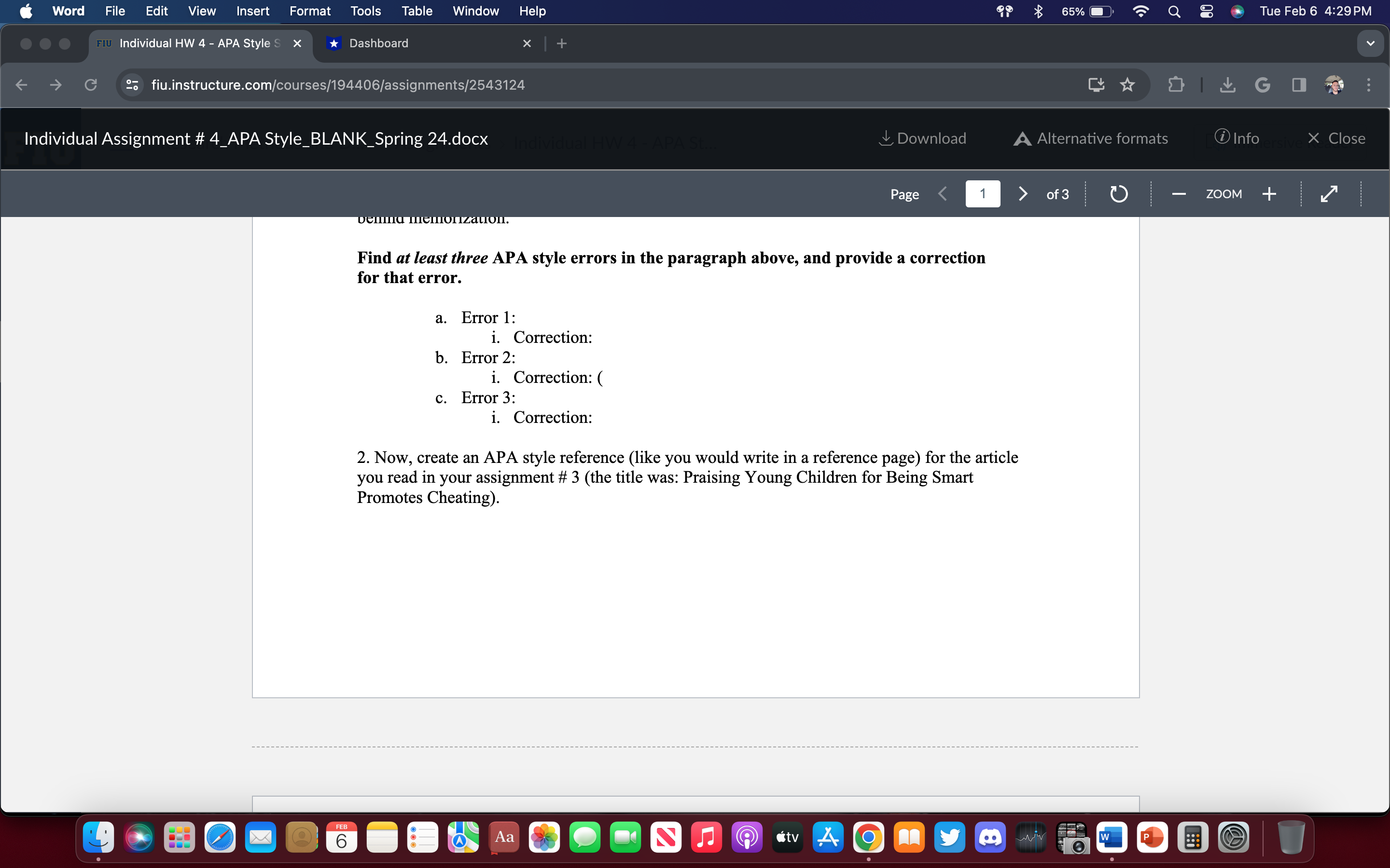 Word File Edit View Insert Format Tools Table