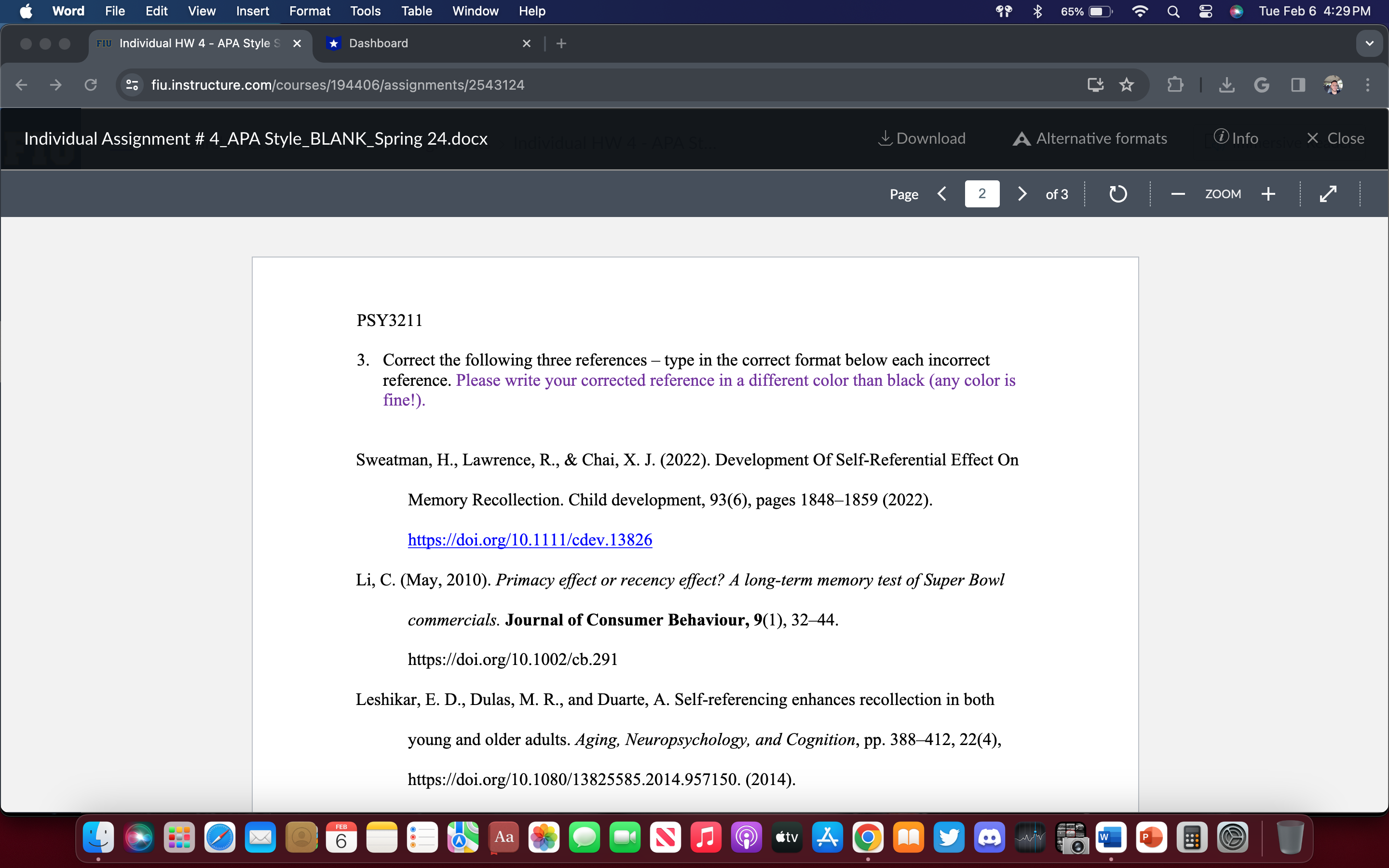 Word File Edit View Insert Format Tools Table