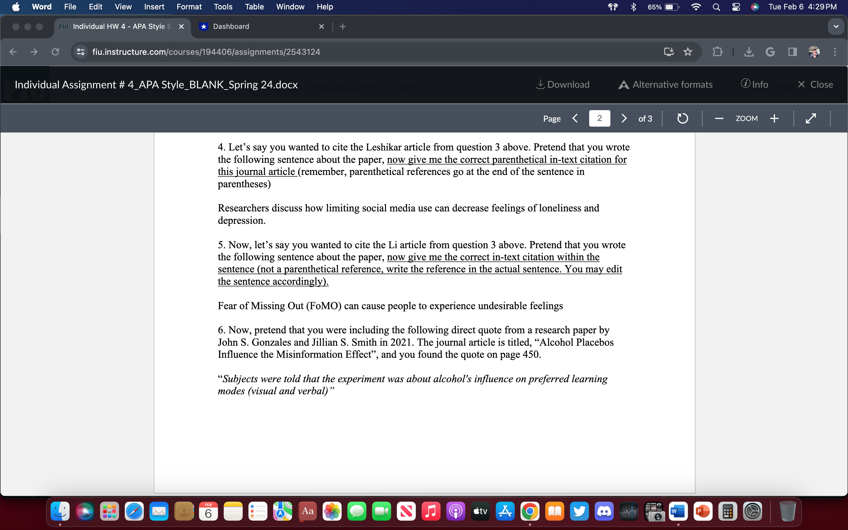 Word File Edit View Insert Format Tools Table
