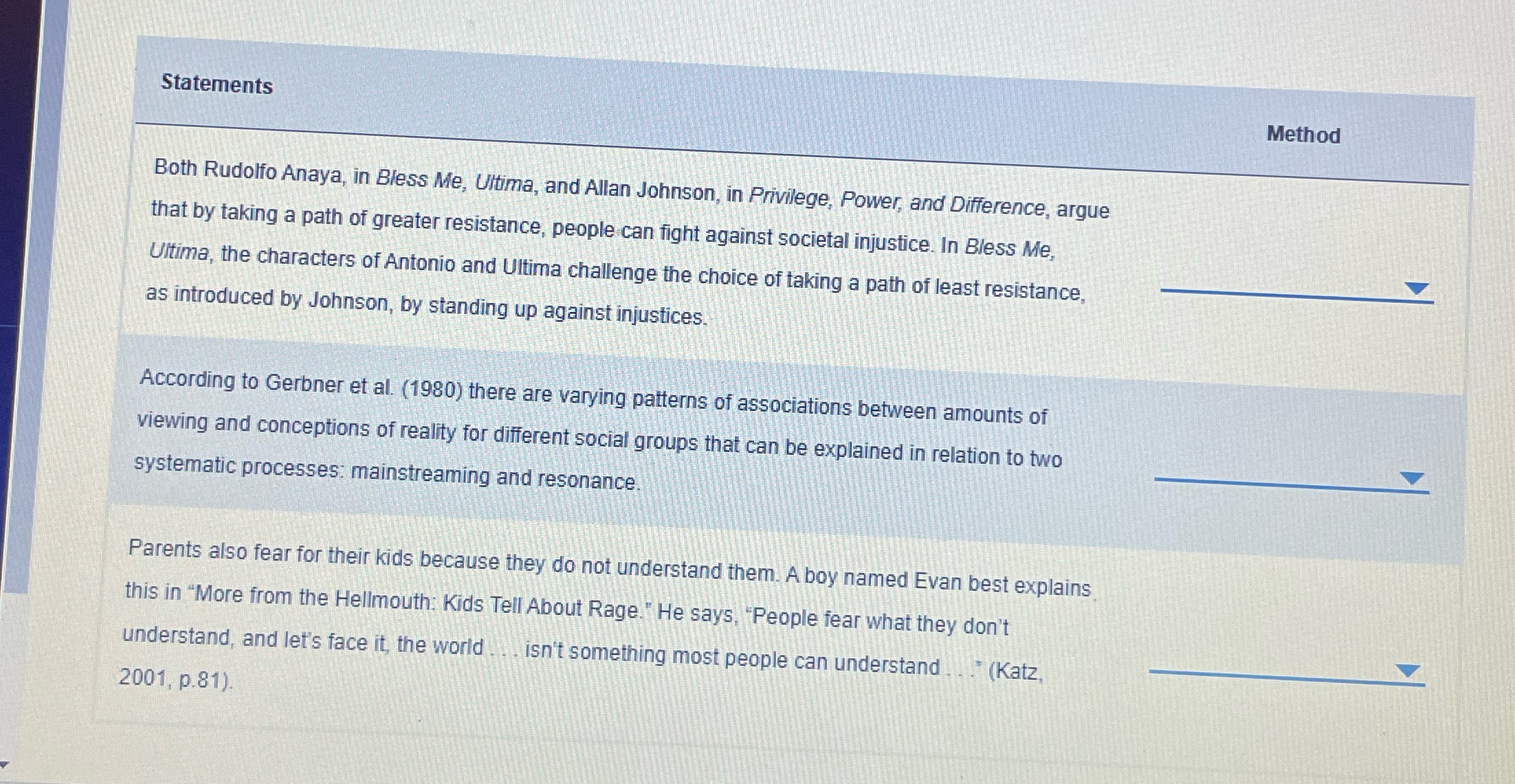 What's the answer Statements Method Both Rudolfo