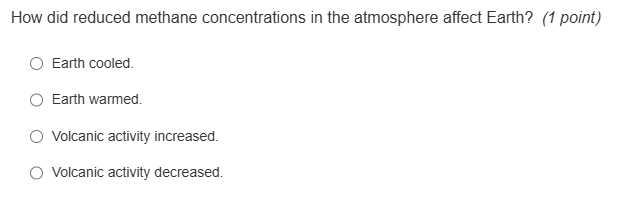 answer How did reduced methane concentrations in