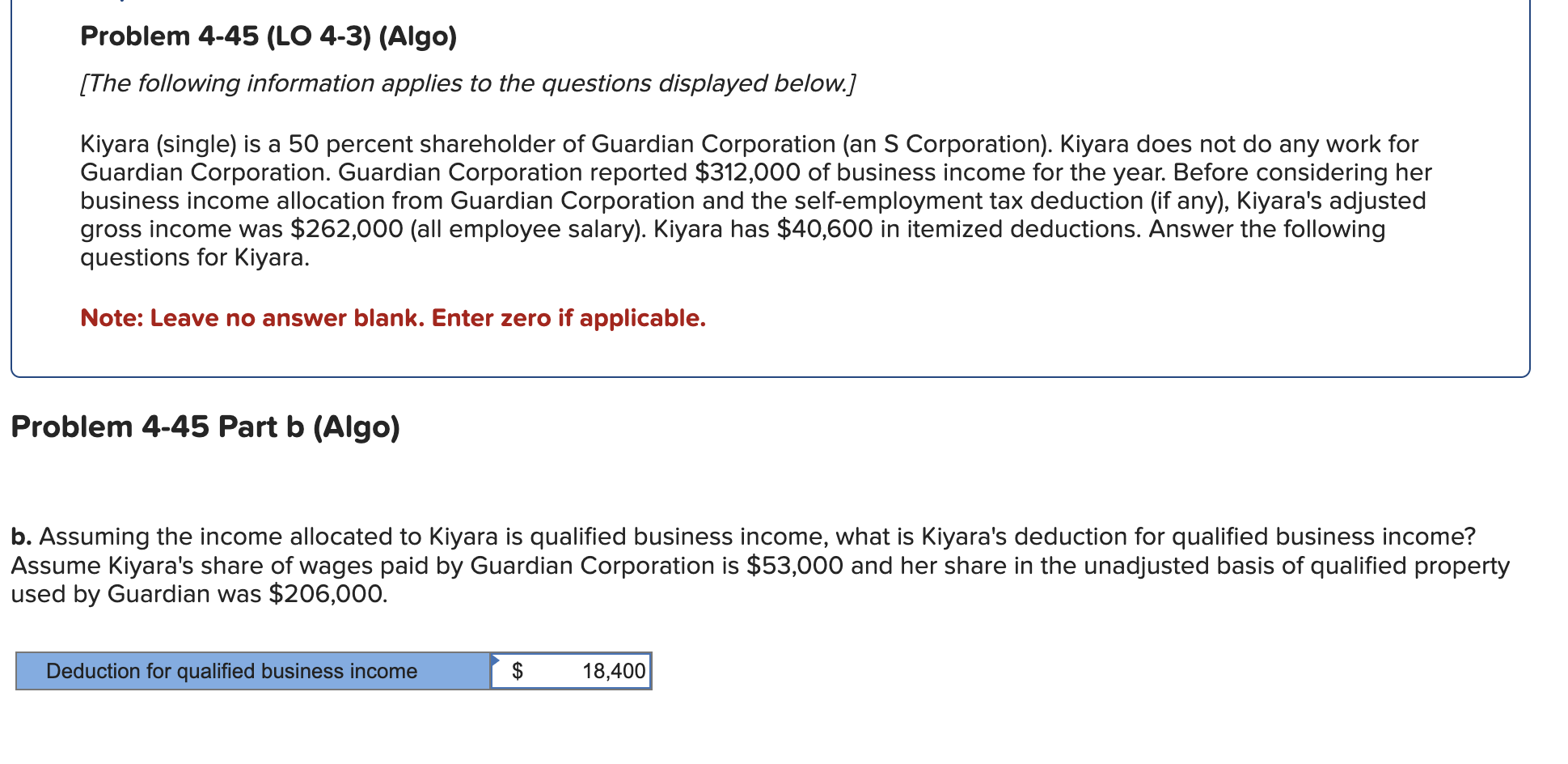 Problem 4 - 4 5 ( LO 4 - 3 ) ( Algo ) [ The