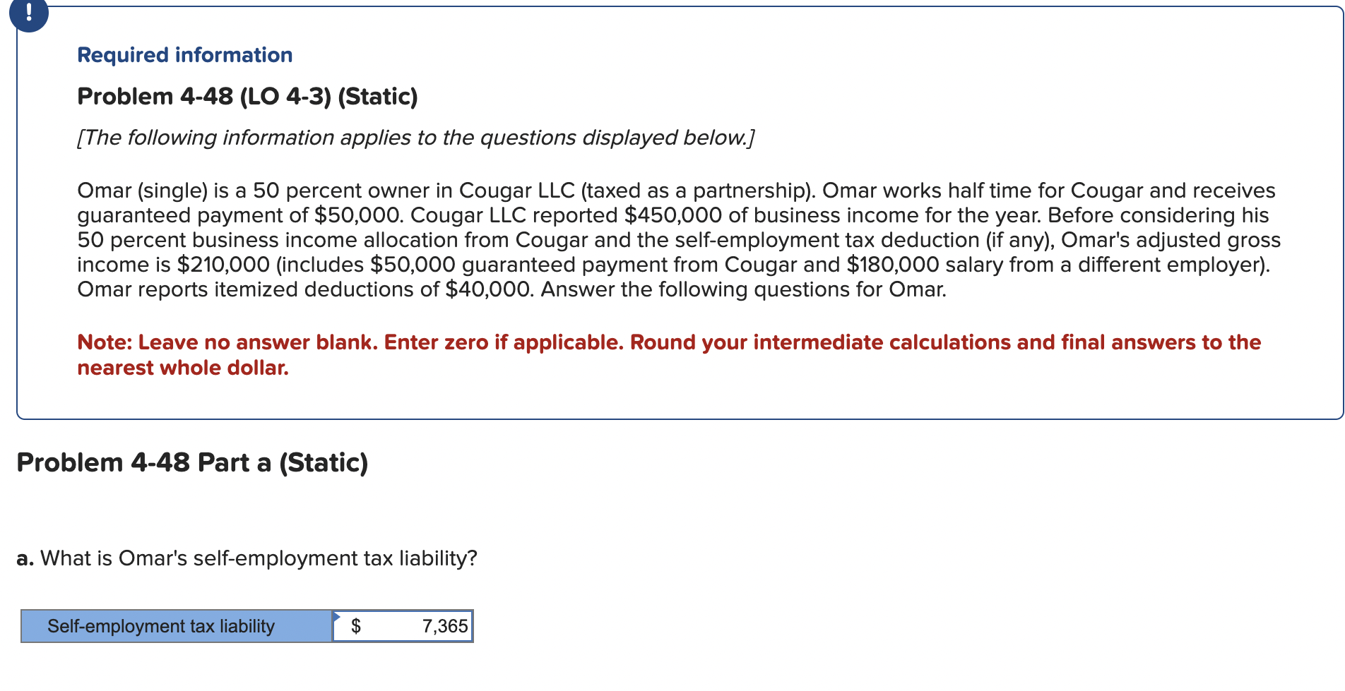 Problem 4 - 4 8 Part a ( Static ) a . What is
