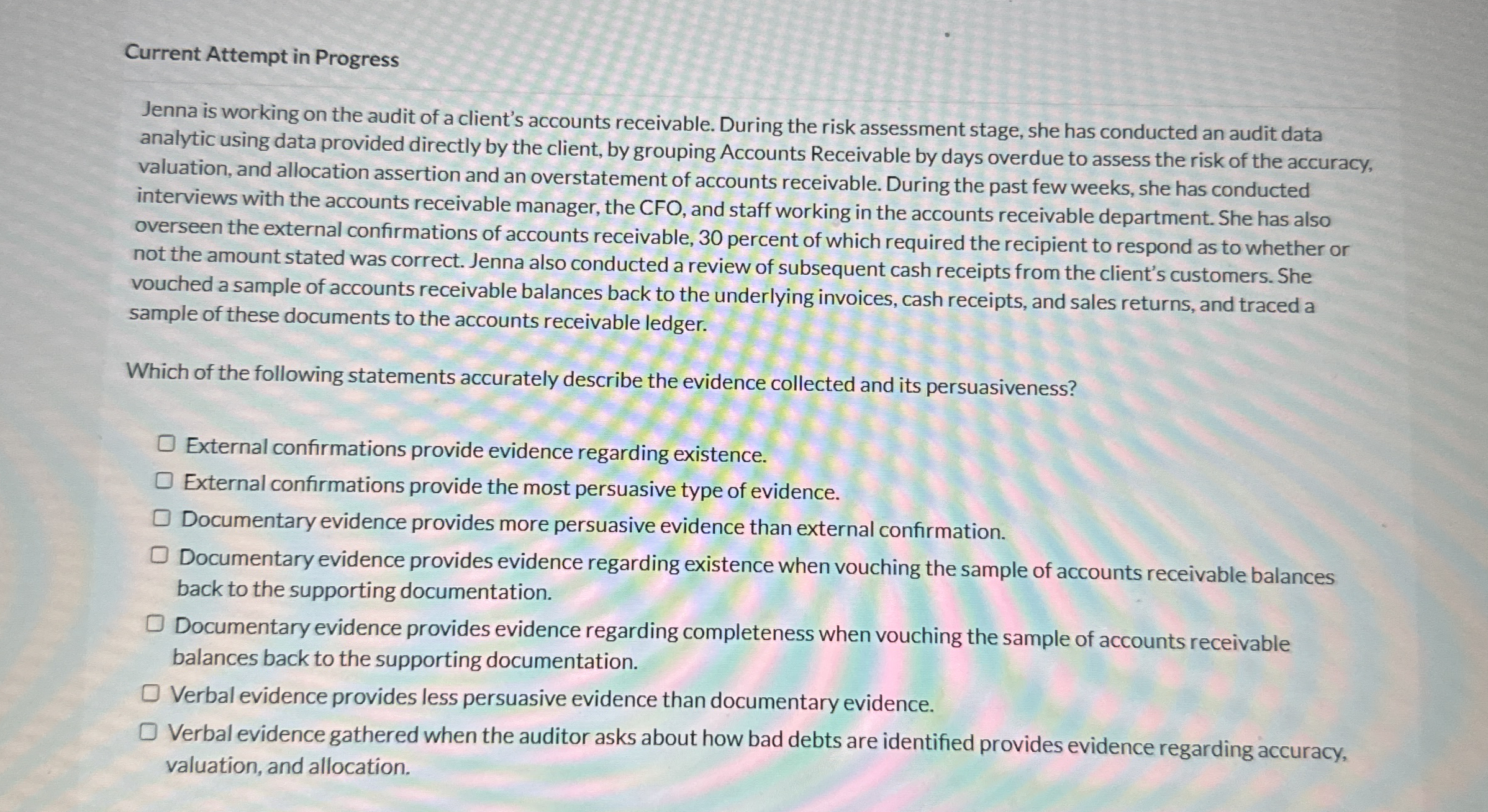 Current Attempt in Progress Jenna is working on