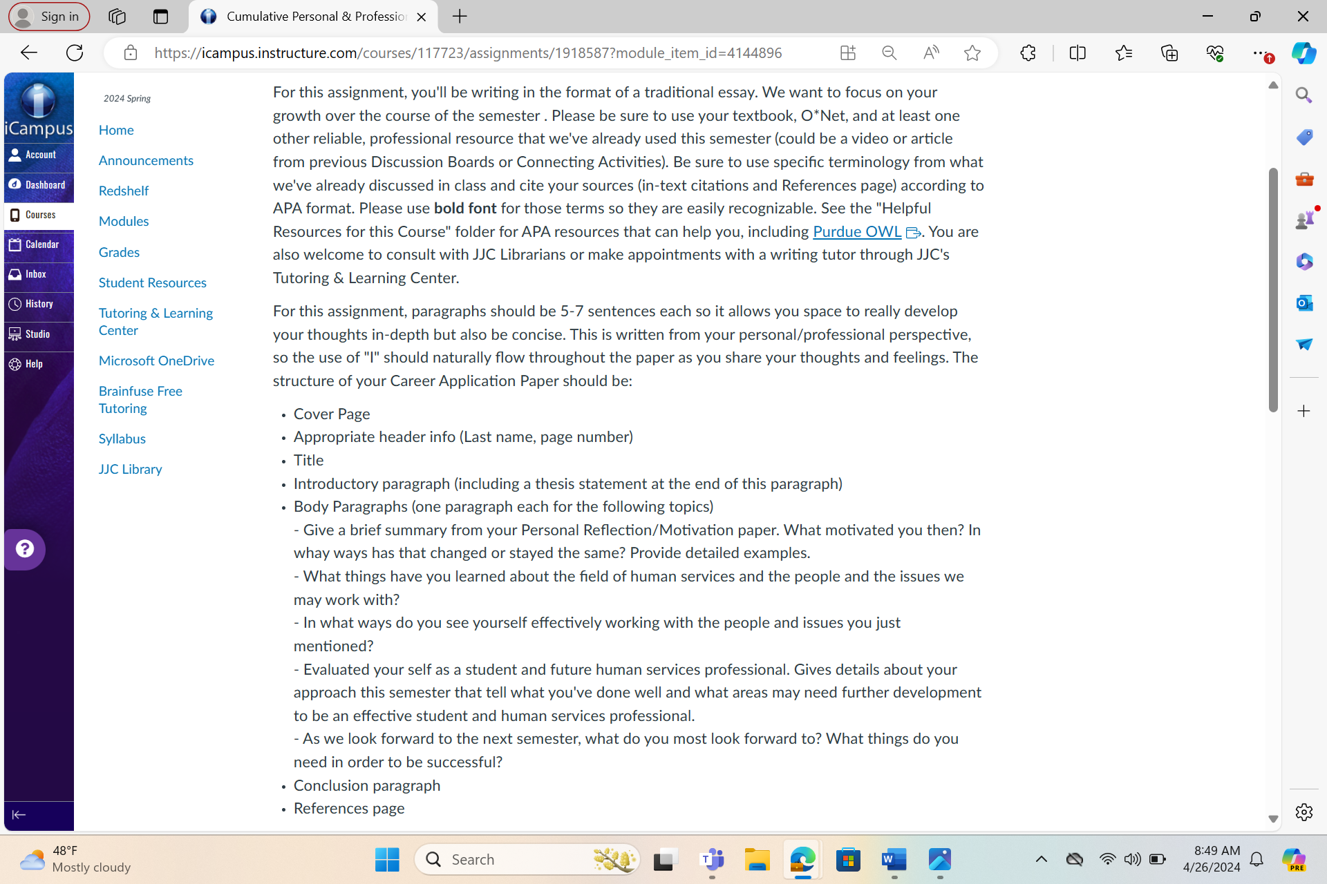 @ . ) Cumulative Personal & Professic x + - a X A