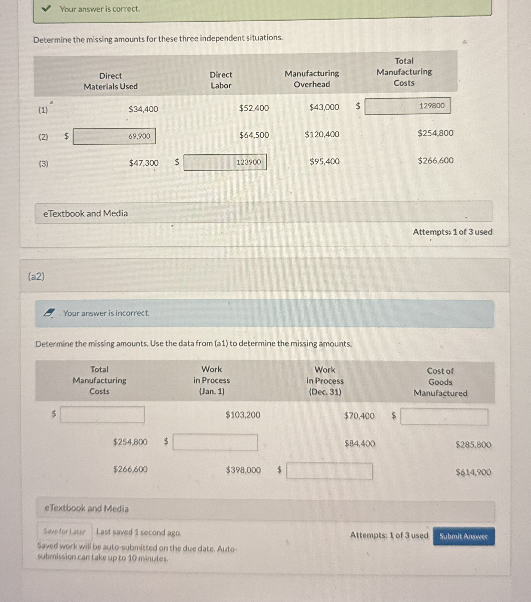 Your answer is correct. Determine the missing