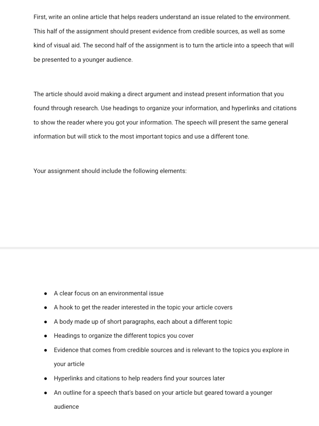 First, write an online article that helps readers