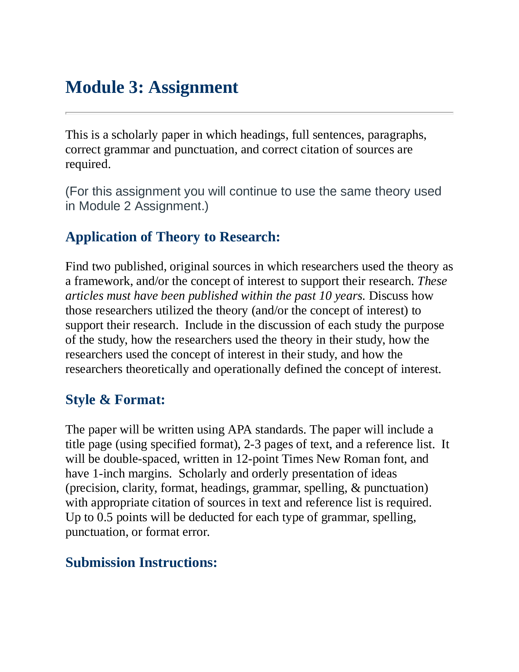 Module 3: Assignment This is a scholarly paper in