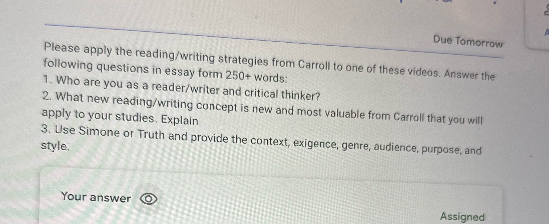 Use Simone or Truth and provide the context,