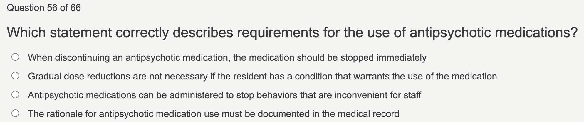 answer Question 56 of 66 Which statement