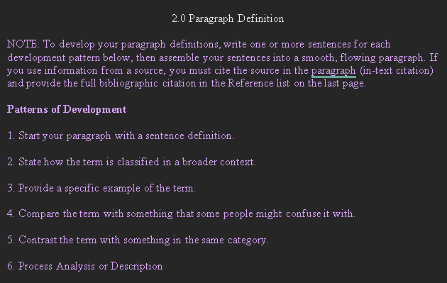Three-Part Definitions and a Paragraph-Length