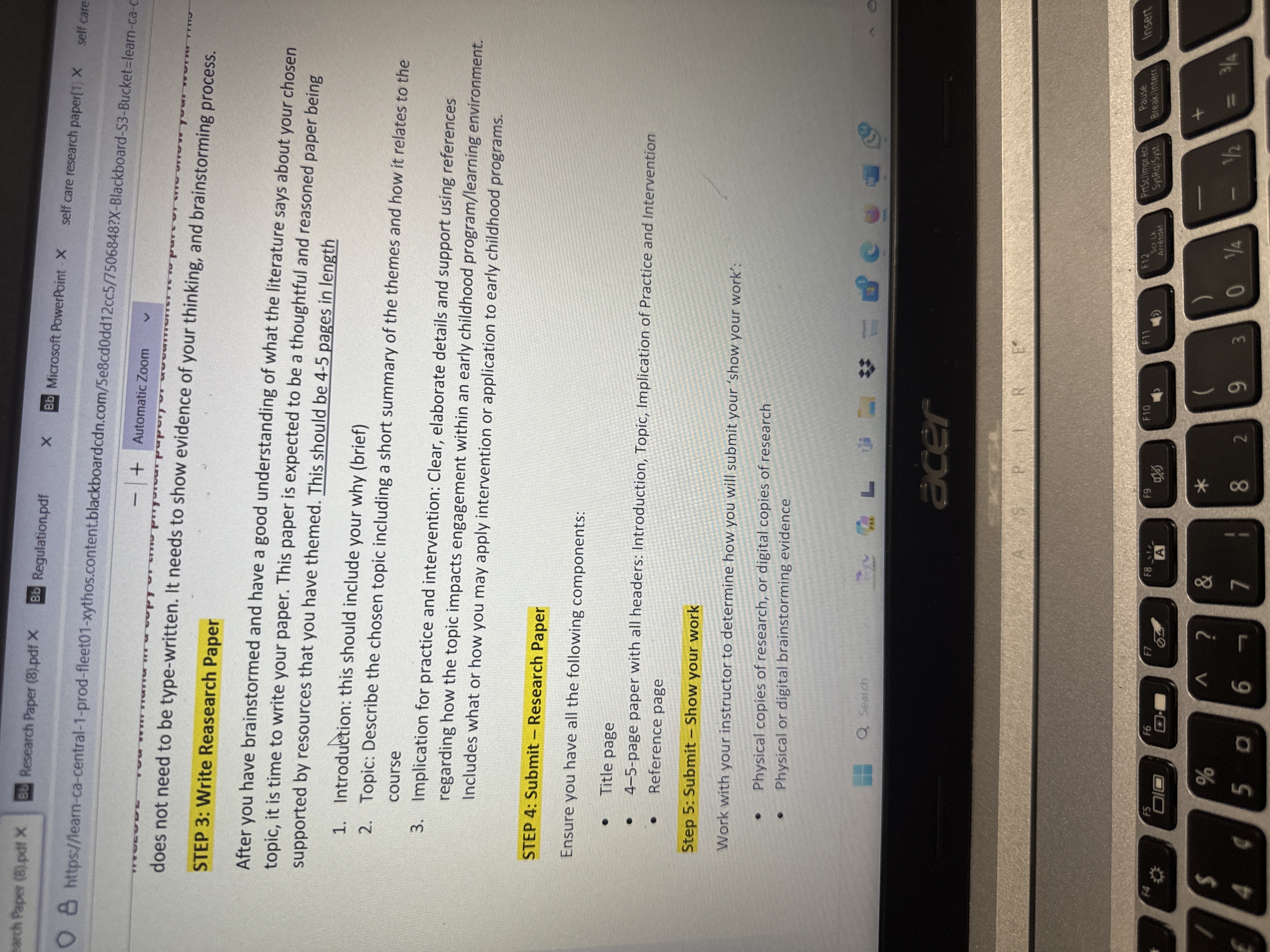 Write a research paper on topic self care in