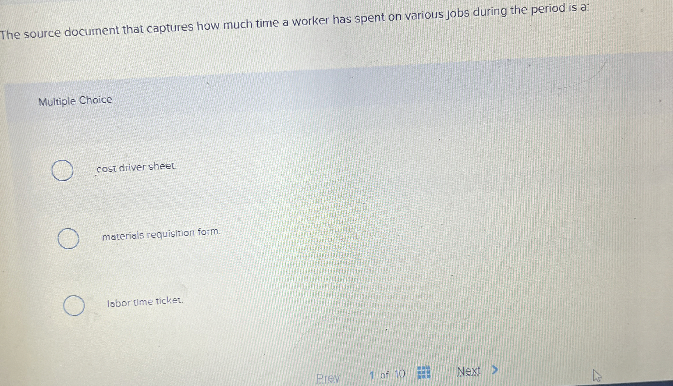 The source document that captures how much time a