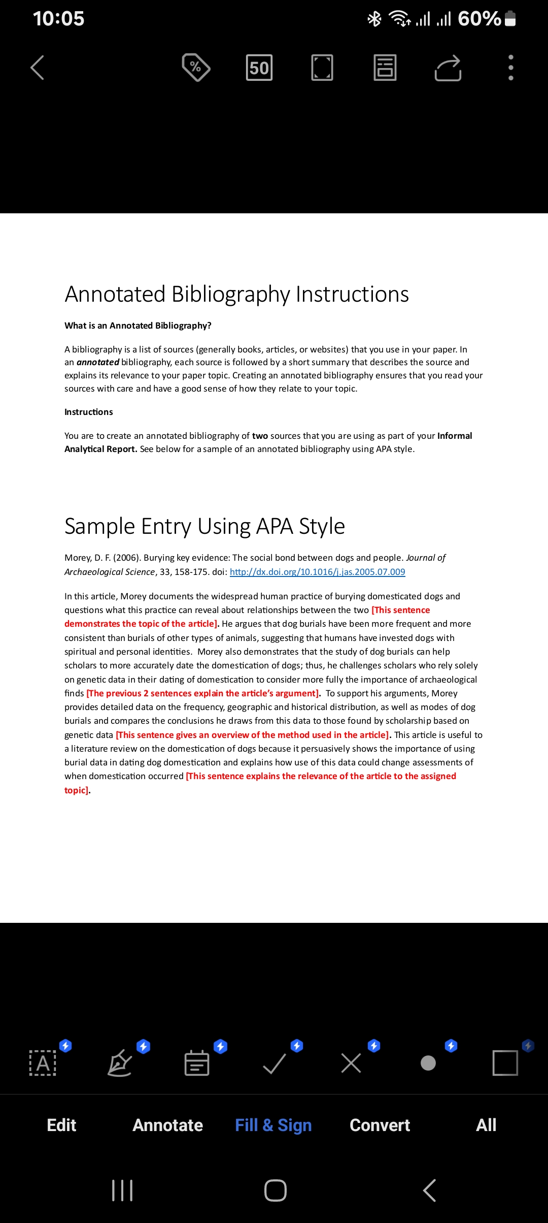 Please write a annotated biblography on topic