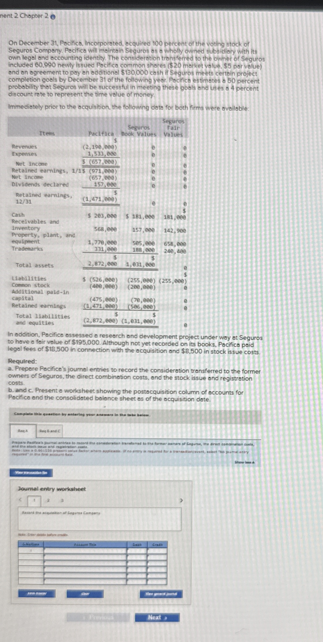 nent 2 Chopter 2 0 On December 3 1 , Pacifics,