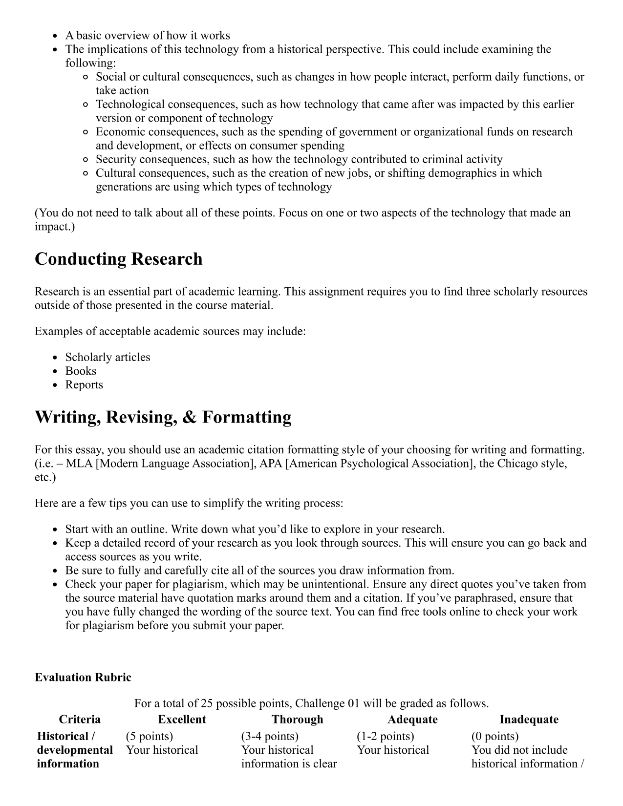 Challenge 01: Landmark Technology Essay Lo Level