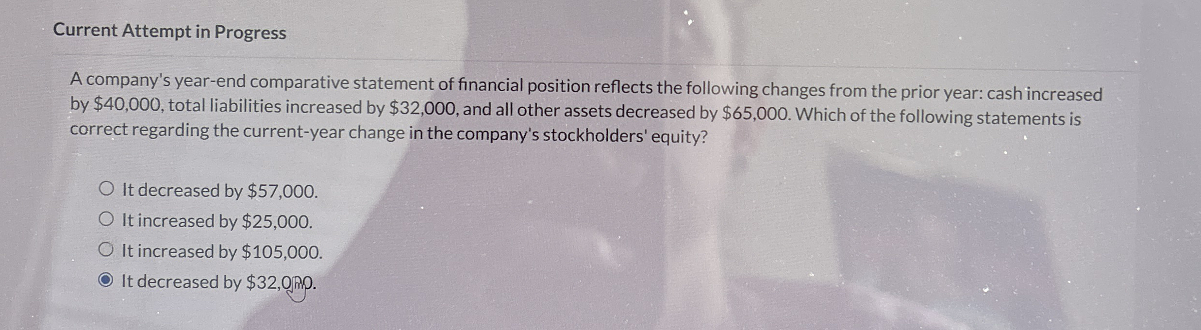 Current Attempt in Progress A company's year -