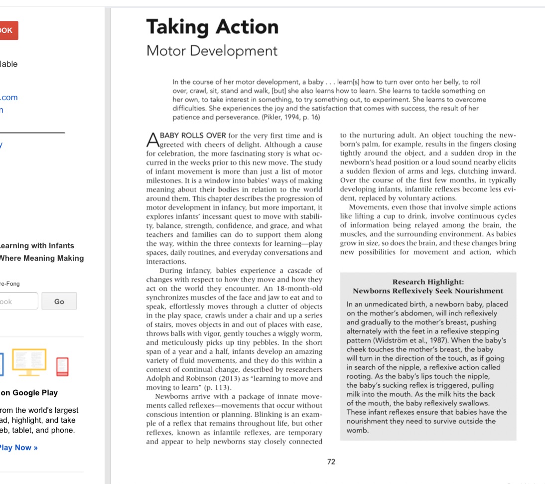 Read teaching and learning with infants and