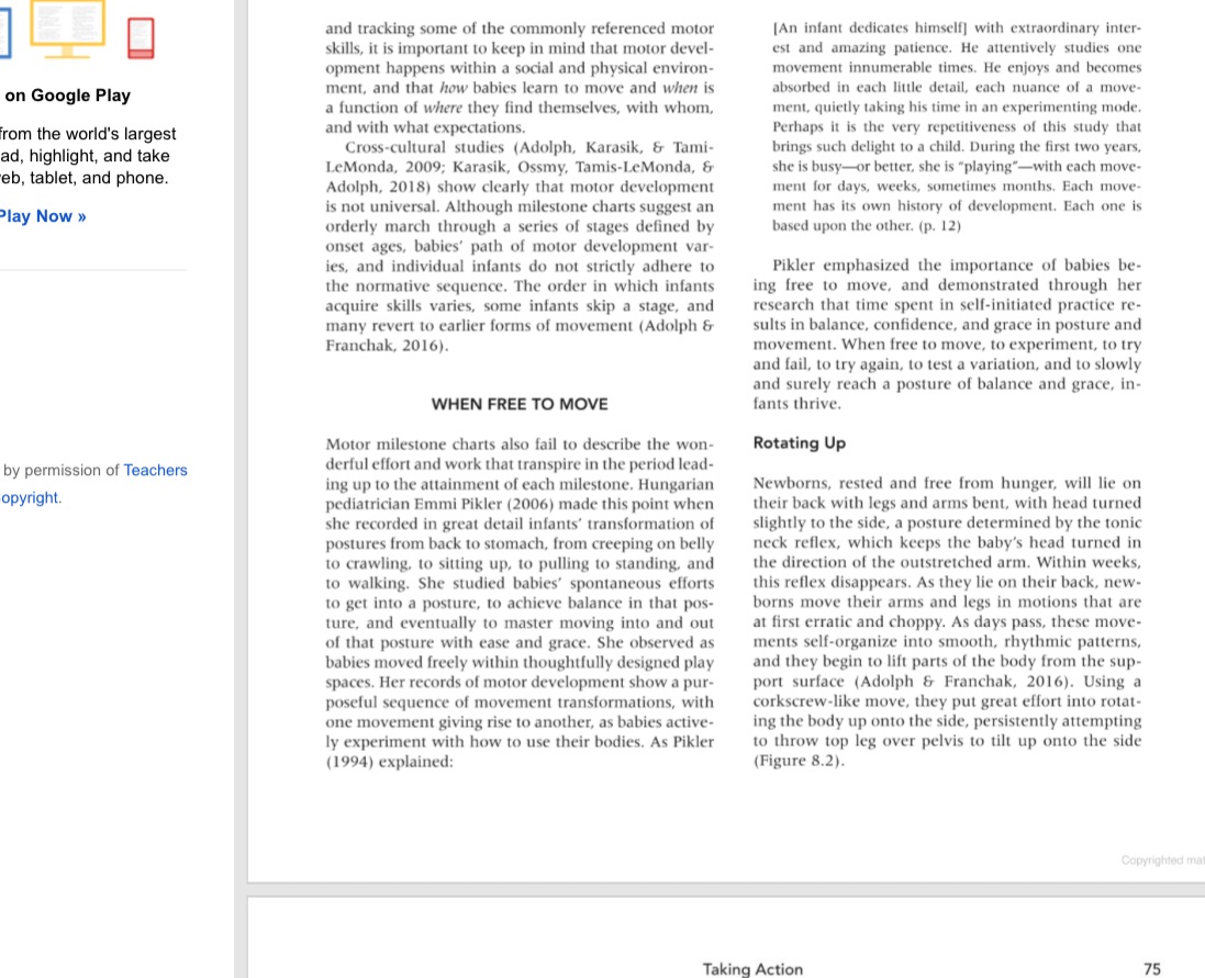 Read teaching and learning with infants and