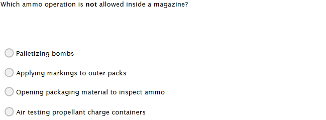 answer accuratly Which ammo operation is not