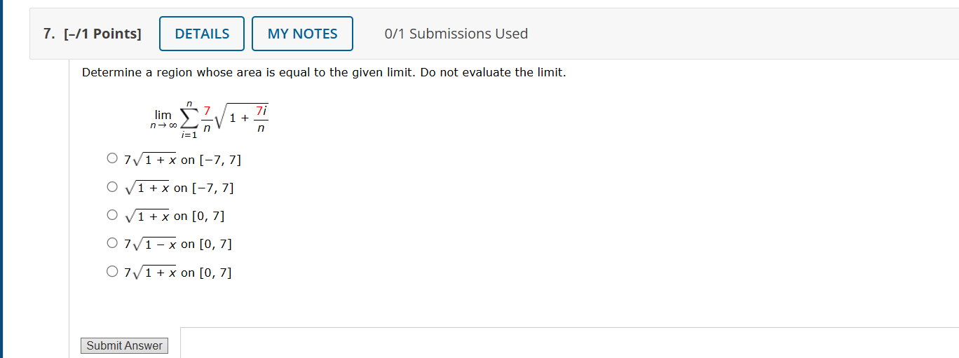 Please answer clearly and concisely 7. [-/1