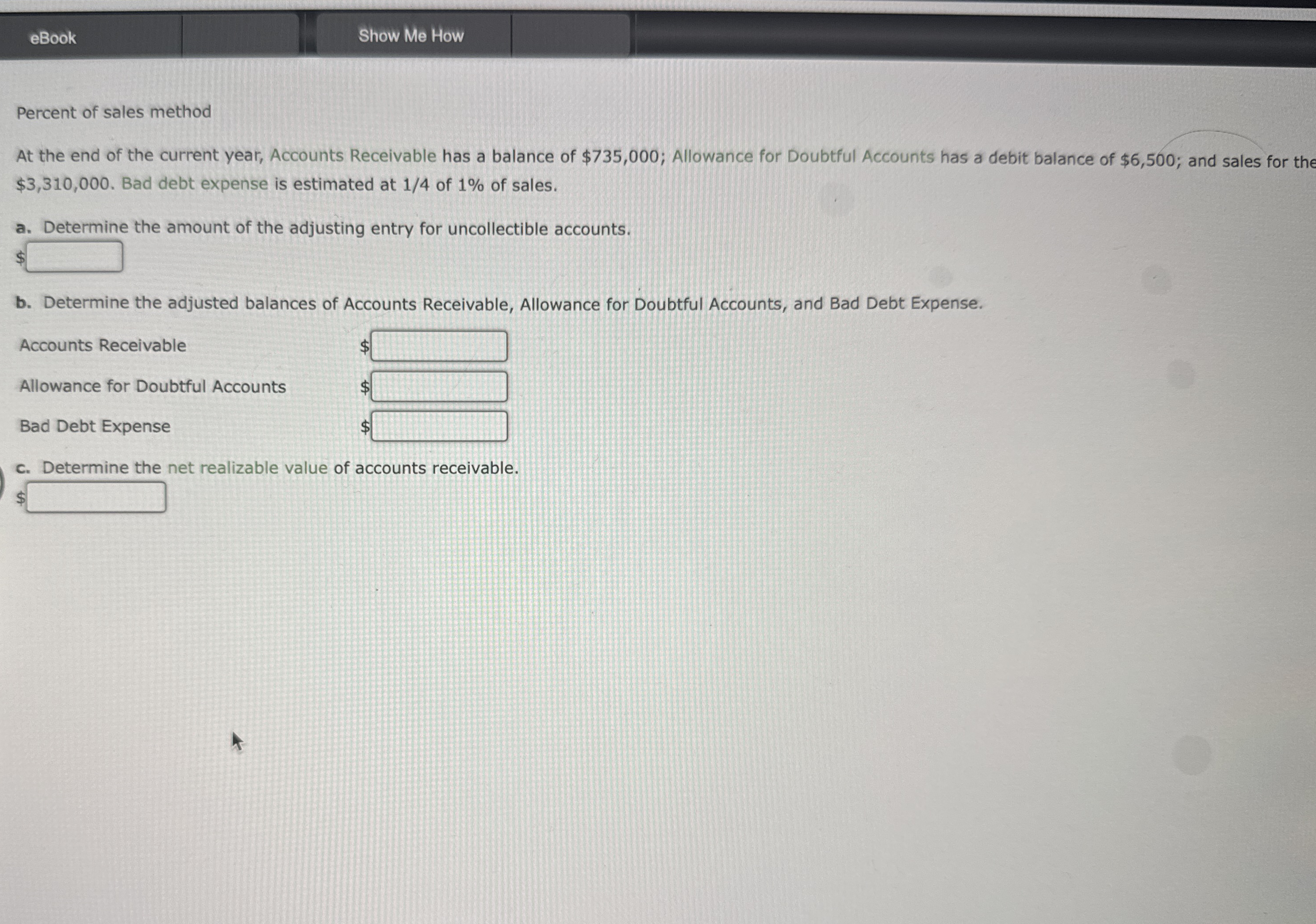 eBook Show Me How Percent of sales method At the