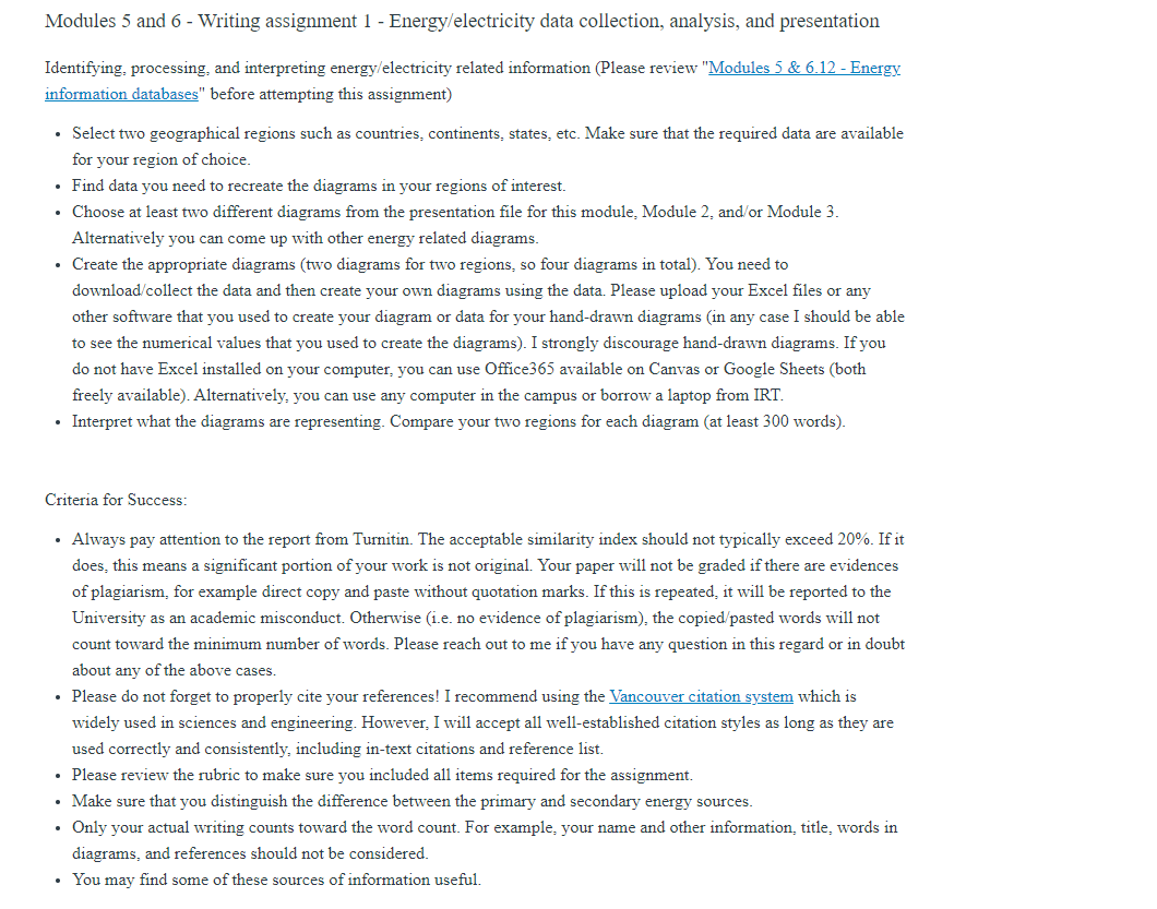 Modules 5 and 6 - Writing assignment | -