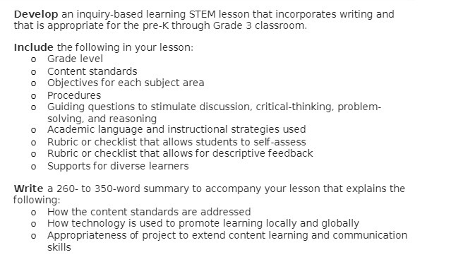 Develop an inquiry-based learning STEM lesson