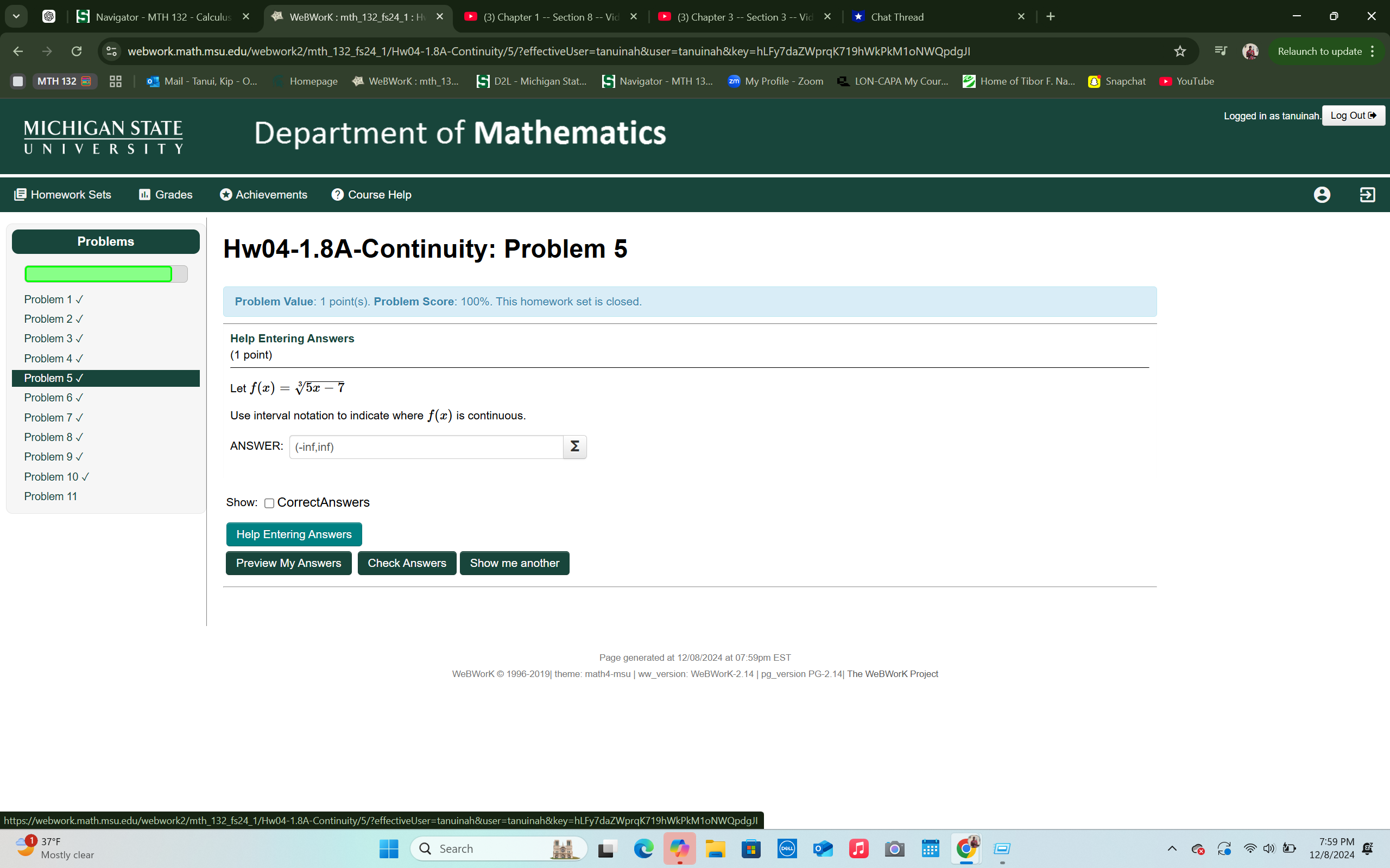 explain the anser S Navigator - MTH 132 -