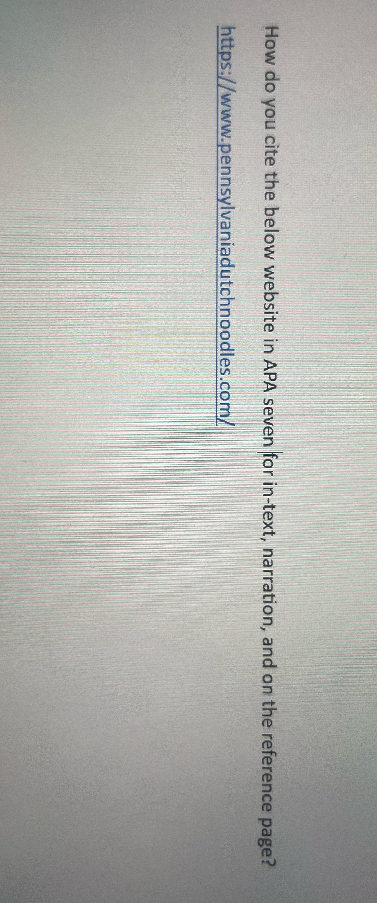 I need to know how to cite the below link (which