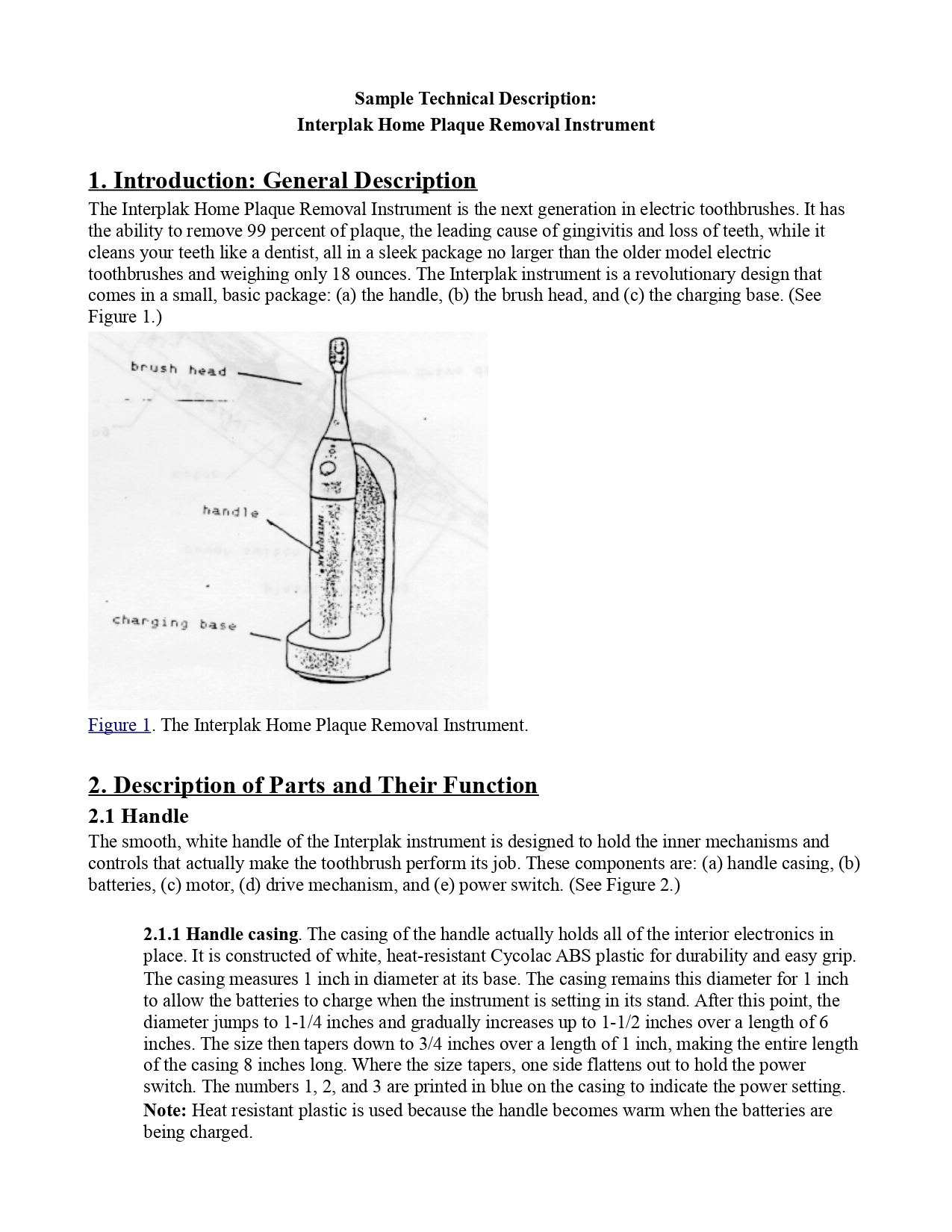 Write a technical description for the Brita