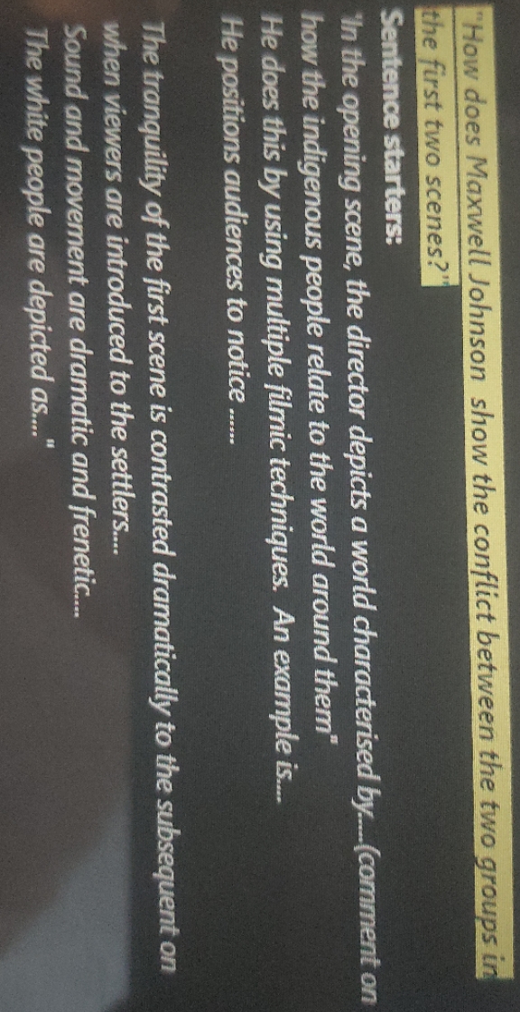"How does Maxwell Johnson show the conflict