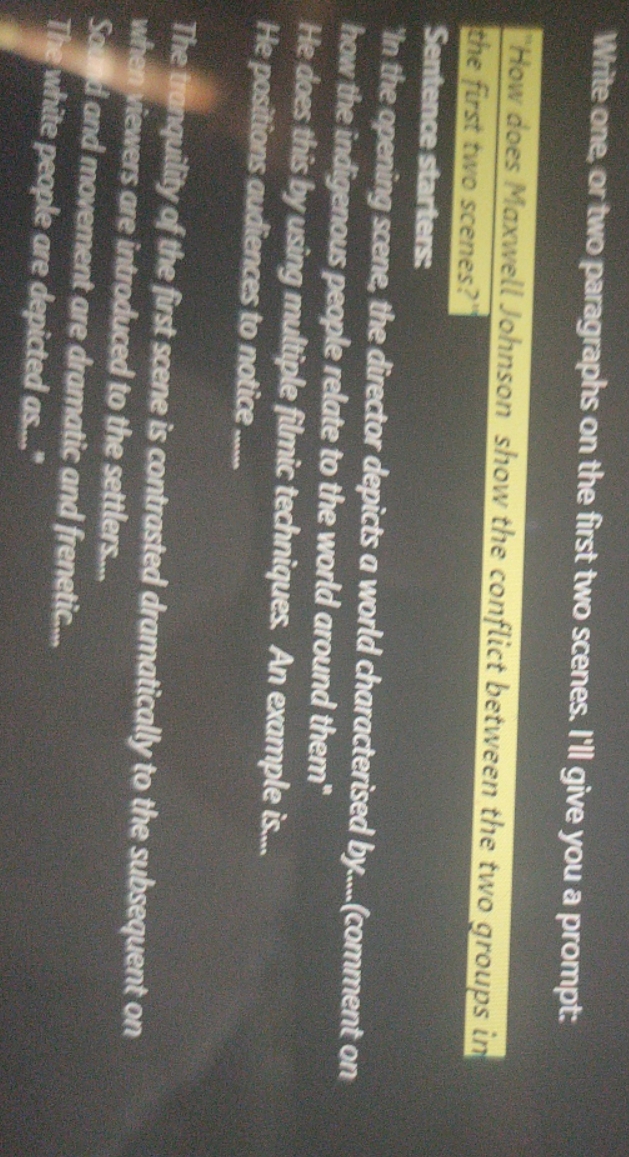 "How does Maxwell Johnson show the conflict