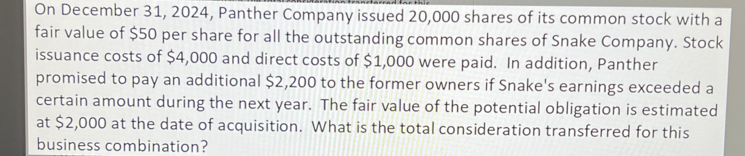 On December 3 1 , 2 0 2 4 , Panther Company