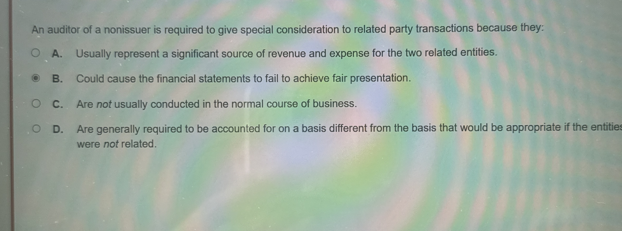 An auditor of a nonissuer is required to give