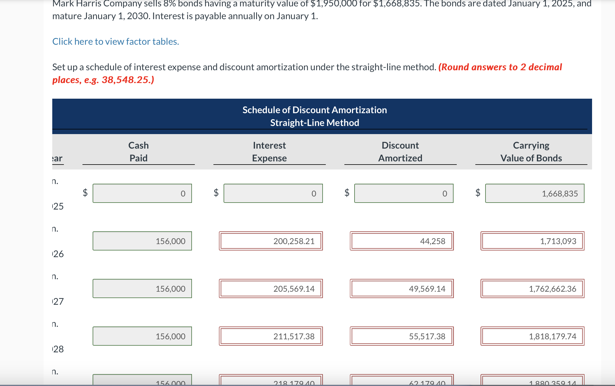 Mark Harris Company sells 8 \ % bonds having a
