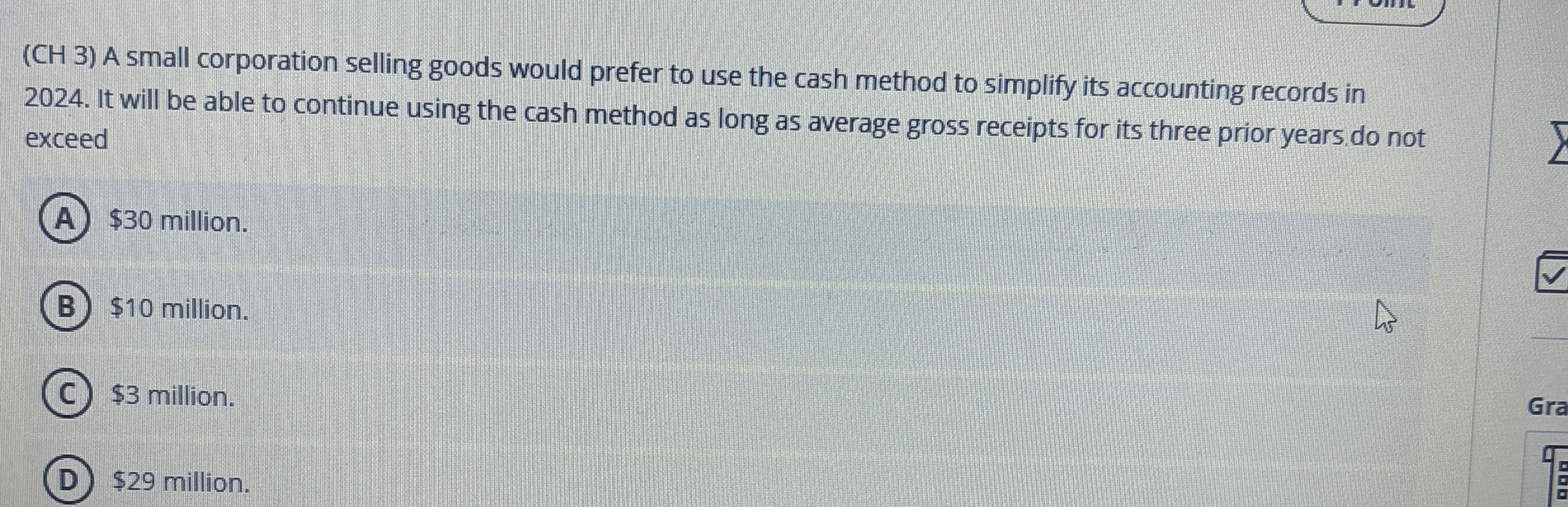 ( C H 3 ) A small corporation selling goods would