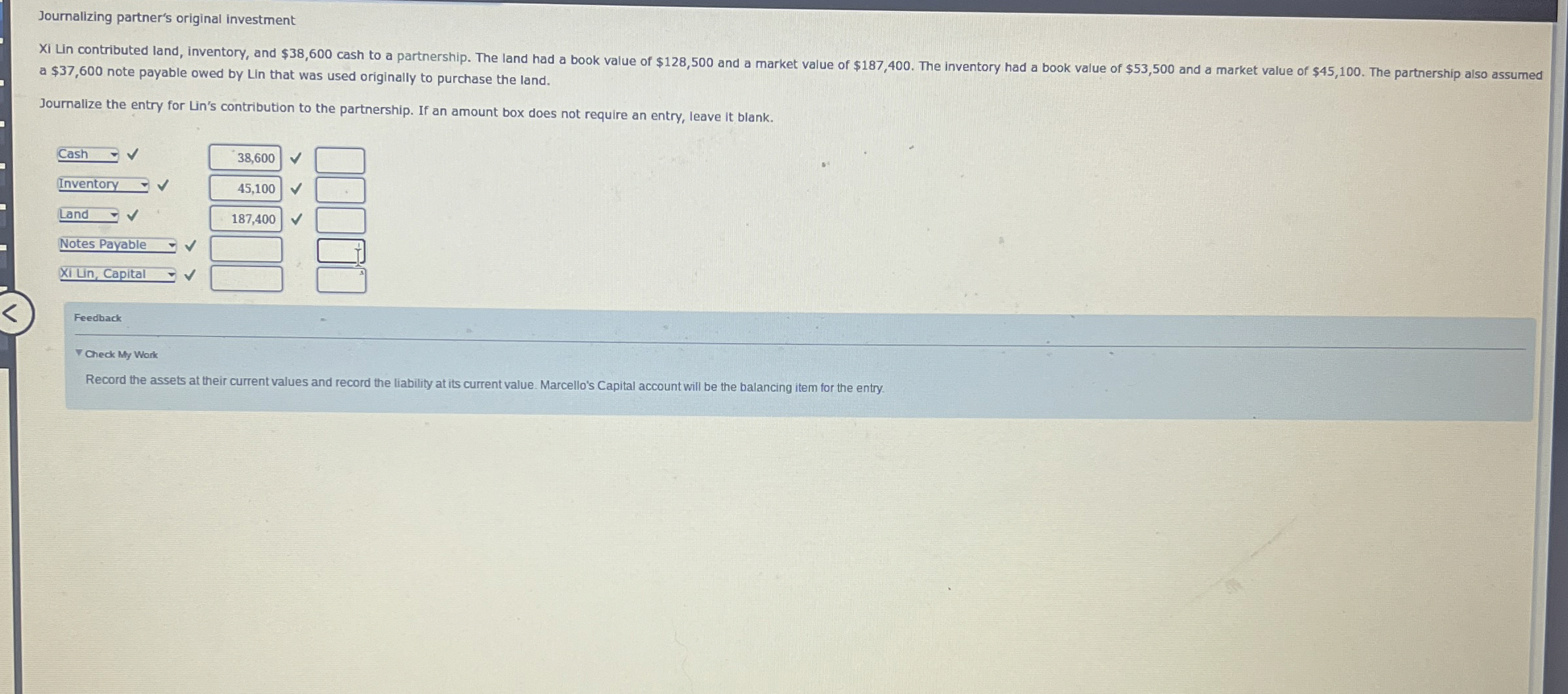 Journalizing partner's original investment a $ 3