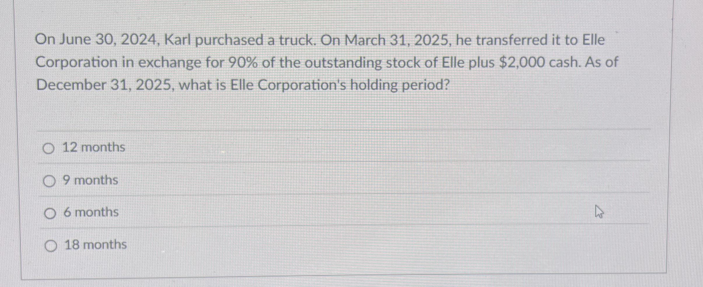 n June 3 0 , 2 0 2 4 , Karl purchased a truck. On