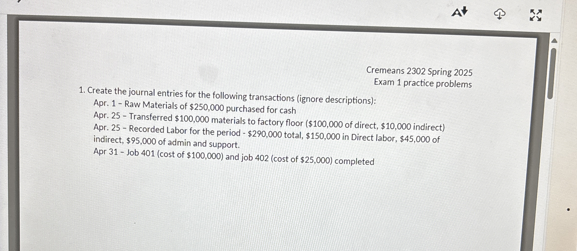 Cremeans 2 3 0 2 Spring 2 0 2 5 Exam 1 practice